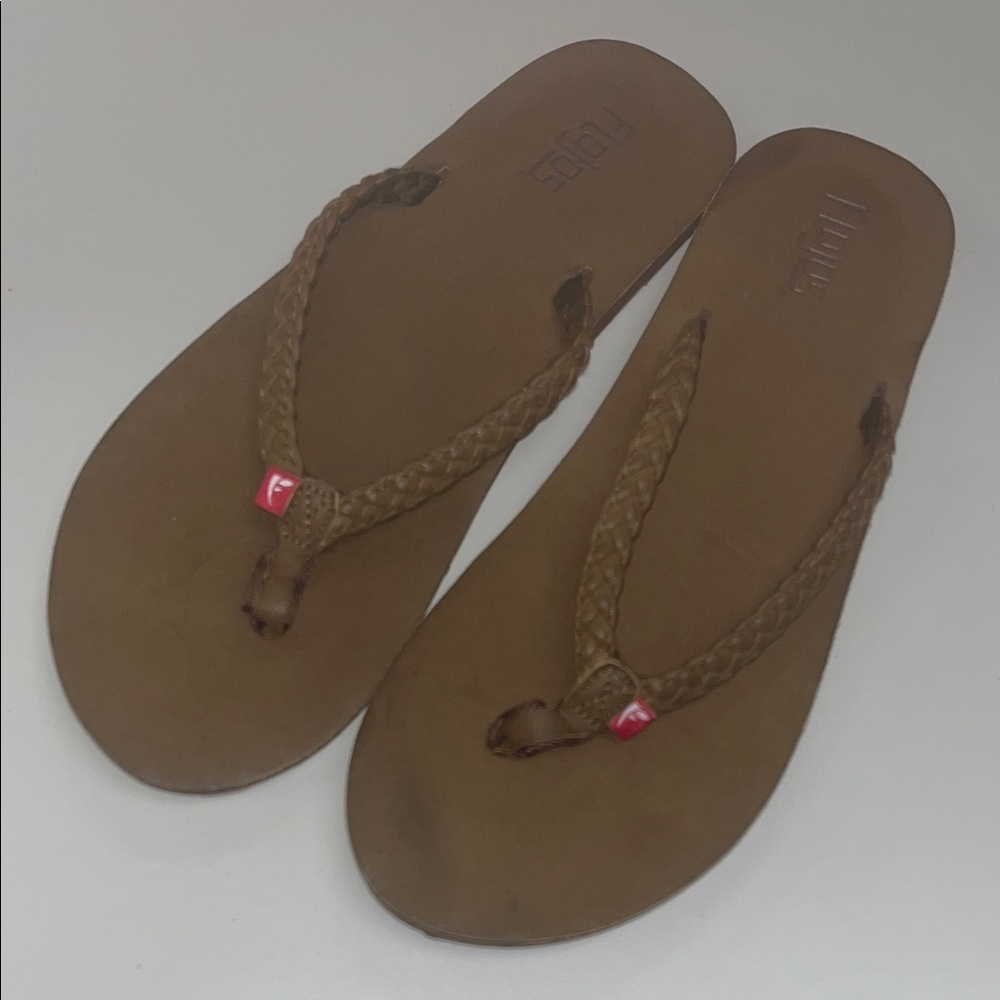 Flojos Brown Braided Sandals size 9
